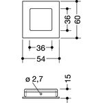 Schiebetürmuschel 544.60 PA 99 reinweiß glänzend quad.f.HLT L.60mm B.60mm HEWI