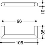 Möbelgriff 562.10.96 PA 92 grau 96mm D.10mm HEWI