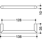 Möbelgriff 562.10B128 PA 92 grau ma 128mm D.10mm HEWI