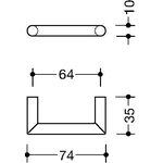 Möbelgriff 562.10B64 PA 92 grau ma 64mm D.10mm HEWI