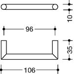 Möbelgriff 562.10B96 PA 92 grau ma 96mm D.10mm HEWI