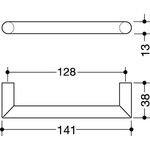 Möbelgriff 562.13B128 PA 99 reinweiß ma 128mm D.13mm HEWI