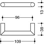 Möbelgriff 562.13B96 PA 92 grau ma 96mm D.13mm HEWI