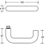 Türdrückerlochteil 111.23PBRLT Ku.99 reinweiß ma 4-KT.8mm DIN L/R HEWI