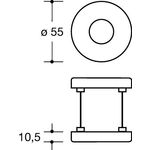 Drückerrosetten-Paar 305.23PBR 99 Ku.99 Schildst.10,5mm rd.rd.HEWI
