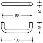 Möbelgriff 548.106B PA 92 grau ma 96mm D.10mm HEWI