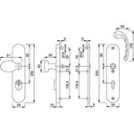 Schutzgarnitur Tôkyô 76G/3332ZA/3410/1710 Alu.F1 72mm 36-46mm HOPPE