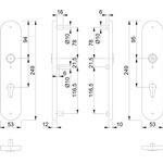 Langschildpaar F69 VA ma F69 PZ 72mm HOPPE