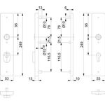 Langschildpaar E2222ZA/2210 ma F69 PZ 72mm HOPPE