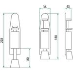 Türfeststeller 0035.4440 VA ma Hubh.48mm Türmontage INTERSTEEL