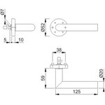 Rosettenhalbgarnitur Ams.E1400Z/42H VA F69 4-KT.8mm HOPPE