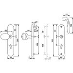 Schutzgarnitur Pisa M76G/361A/360/151 MS F49 92mm 67-72mm HOPPE