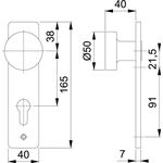 Knopfkurzschild 58/202K Alu. F1 Entf. 72mm PZ HOPPE