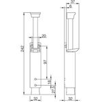 Türfeststeller 3837 0060 22 Zinkdruckg.silber lack.Hubh.90mm Türmontage DENI