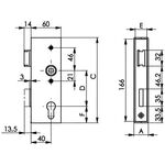 Schlosskasten 141U,blk DIN L/R Maß A30xB60xC172mm Dornm.40mm AMF