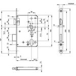 Feuerschutztürschloss B-1206 24/65/72/9mm DIN L 24mm rd VA BKS