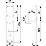 Knopflangschild 54/202 Alu.F2 72mm PZ HOPPE