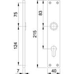 Langschildpaar 202SP F1/ naturf.F1 PZ 72mm HOPPE