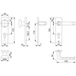Kurzschildgarnitur London 54/227K/202KP/AP/113 Alu.F1 PZ eck.Wechselgrt.HOPPE