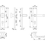 Langschildgarnitur London 54/227/202SP/113 Alu. F2 PZ 72mm DIN L/R HOPPE