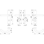 Langschildgarnitur Mar.E1138Z/302 VA F69 SK/OL 78mm DIN L/R HOPPE