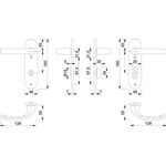 Kurzschildgarnitur Tôkyô 1710/273KP Alu.F1 SK/OL rd Drückergrt.HOPPE