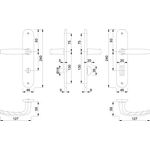 Langschildgarnitur Atlanta 1530/273P Alu.F1 SK/OL 78mm DIN L/R HOPPE