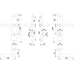 Langschildgarnitur Stock.1140/273P Alu.F1 SK/OL 78mm DIN L/R HOPPE