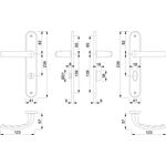 Langschildgarnitur Tôkyô M1710RH/265 MS F71 SK/OL 78mm DIN L/R HOPPE