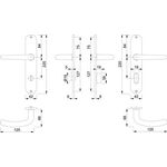 Langschildgarnitur Den.E1310Z/302 VA F69 SK/OL 78mm DIN L/R HOPPE