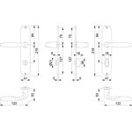 Langschildgarnitur Verona M151/302 MS F71 SK/OL 78mm DIN L/R HOPPE