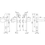 Profiltürgarnitur Tôkyô 76G/3346/1710RH Alu.F1 PZ f.TS 57-62mm HOPPE