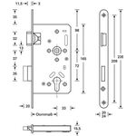 Panik-Einsteckschloss Ser.20 APE Fkt.E rd 24/65/72/9mm DIN li.VA SSF