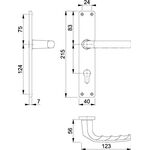Langschildgarnitur Birm.1117/202SP Alu.F1 PZ 72mm DIN L/R HOPPE