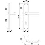 Langschildgarnitur Birm.1117/202SP Alu.F2 OB 72mm DIN L/R HOPPE