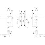 Langschildgarnitur Birm.1117/202SP Alu.F2 SK/OL 78mm DIN L/R HOPPE
