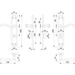 Langschildgarnitur Almeria M166SN/2700 MS F71 SK/OL 78mm DIN R HOPPE