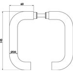Glastürdrückerpaar 1801 BASIC 01 VA U-Form 4-KT.8mm HERMAT