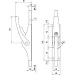 Tortreibriegel PLANO abschl.13mm abschl.Schlaufenanzahl 3 LM hell verz.DENI