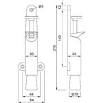 Türfeststeller 102602 STA silberf.lack.Hubh.30mm Türmontage KWS