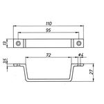Handgriff L.170mm B.13mm Alu.F2/neusilberfarbig Löcher 4 DENI