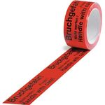 Warnklebeband PP Bruchgefahr L.66 m,B.50mm rot Rl.TRANSPAK
