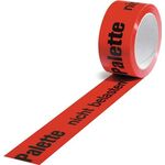 Warnklebeband PP Pal.n.belasten L.66 m,B.50mm rot Rl.TRANSPAK
