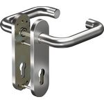 Kurzschildgarnitur CORE 8100 8 mm/7051K 72MM PZ AL Alu.F1 PZ rd Drückergrt.OGRO