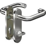 Kurzschildgarnitur CORE 8100 8 mm/7051K WC 78MM AL Alu.F1 WC rd Drückergrt.OGRO