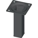 Möbelfuß schwarz RAL 9005 25x25mm H.150mm Platte ELEMENT SYSTEM - VPE: 4