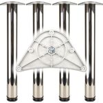 Tischbein-Set CR pol.60mm H.870mm Platten-Befestigung BMB