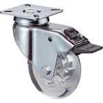 Lenkrolle m.Festst.D.50mm Trgf.40kg m.Platte Gleitlager Ku.transp.BS ROLLEN