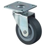 Lenkrolle D.25mm Trgf.15kg m.Platte Gum.grau