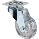 Lenkrolle D.50mm Trgf.40kg m.Platte Gleitlager Ku.transp.BS ROLLEN